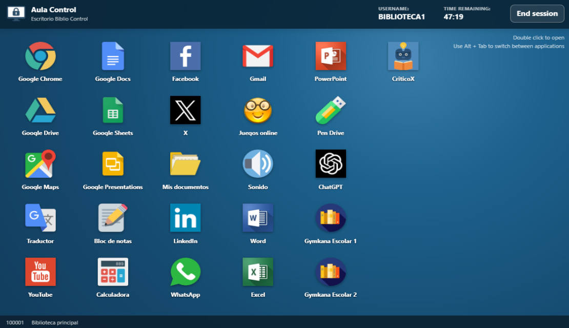 Restricted student workspace